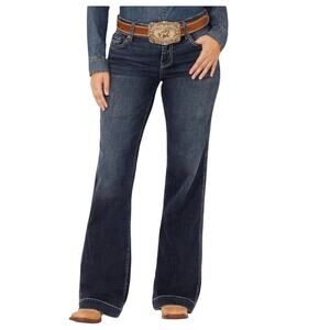 SHYANNE Women’s Tess Mid Rise Trouser Jean Washed Indigo Blue
